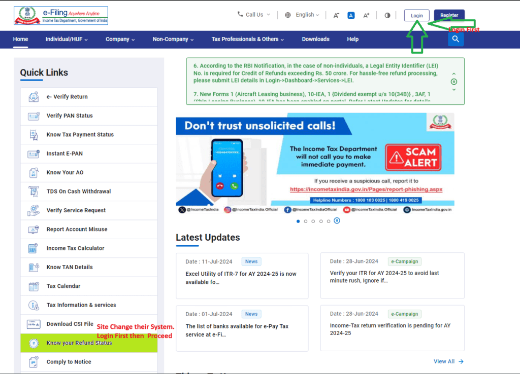 Income Tax Home Page