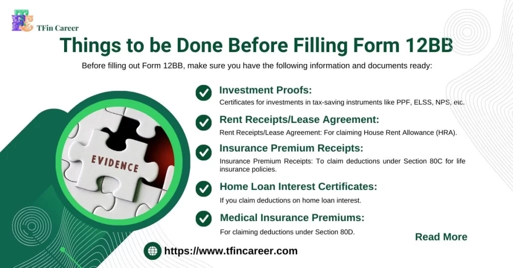 Things to be Done Before Filling Tax Declaration Form 12BB